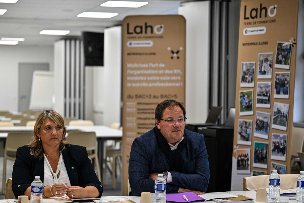 Arnaud Decagny, vice-président de la Région Hauts-de-France en charge de l'apprentissage, en visite dans le CFA Halo-Métropole lilloise, à l'occasion de la rentrée de septembre 2024.