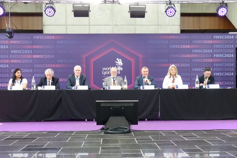 Lors de la conférence de presse d’ouverture des WorldSkills Lyon, le 10 septembre 2024.