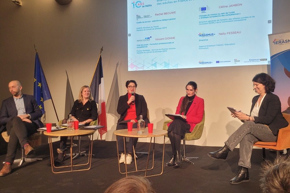 Table ronde de clôture de la journée dédiée aux 10 ans de l’AEFA (Agenda européen de la formation des adultes) le 10 décembre 2024 à Paris.